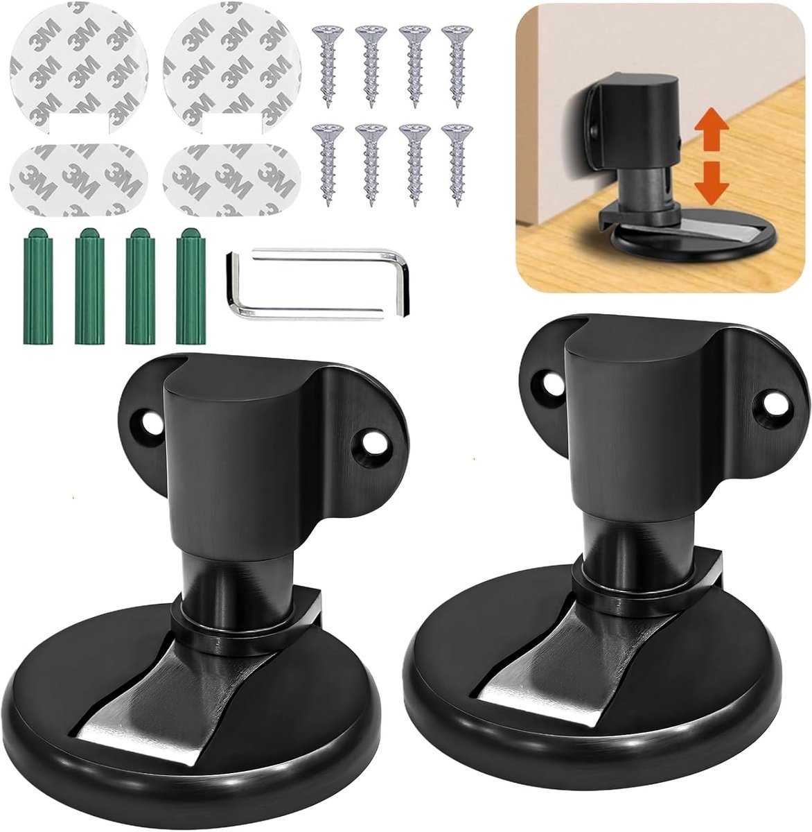 Aluminum alloy deurstoppers - verstelbaar - magnetisch - geschikt voor woonkamer - slaapkamer - studeerkamer - badkamer - etc.