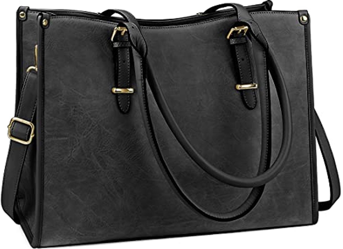 Grote Laptoptas voor Dames - 15,6 inch Luxe Schoudertas voor Werk en School