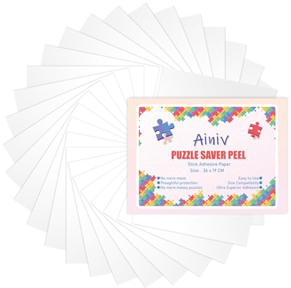 32 Puzzelbewaarbladen voor 1000 Stukjes - Zelfklevende Puzzellijmvellen voor het Bewaren en Presenteren van Puzzels