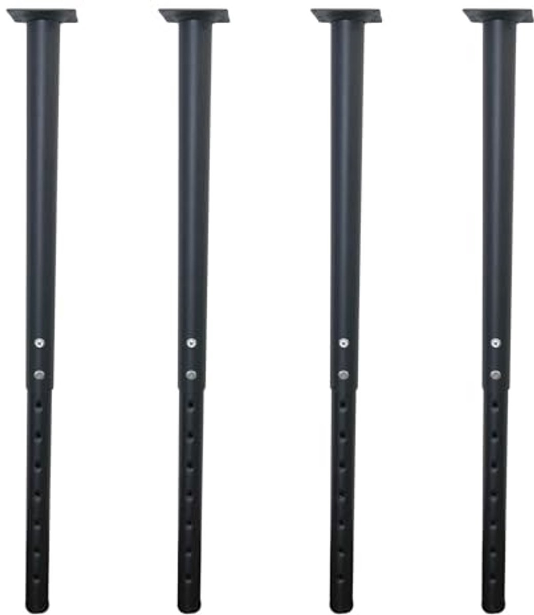 Verstelbare Tafelpoten 55-90 cm - Metalen Meubelpoten voor Eettafel, Bureau en Koffietafel (4 Stuks, Zwart)