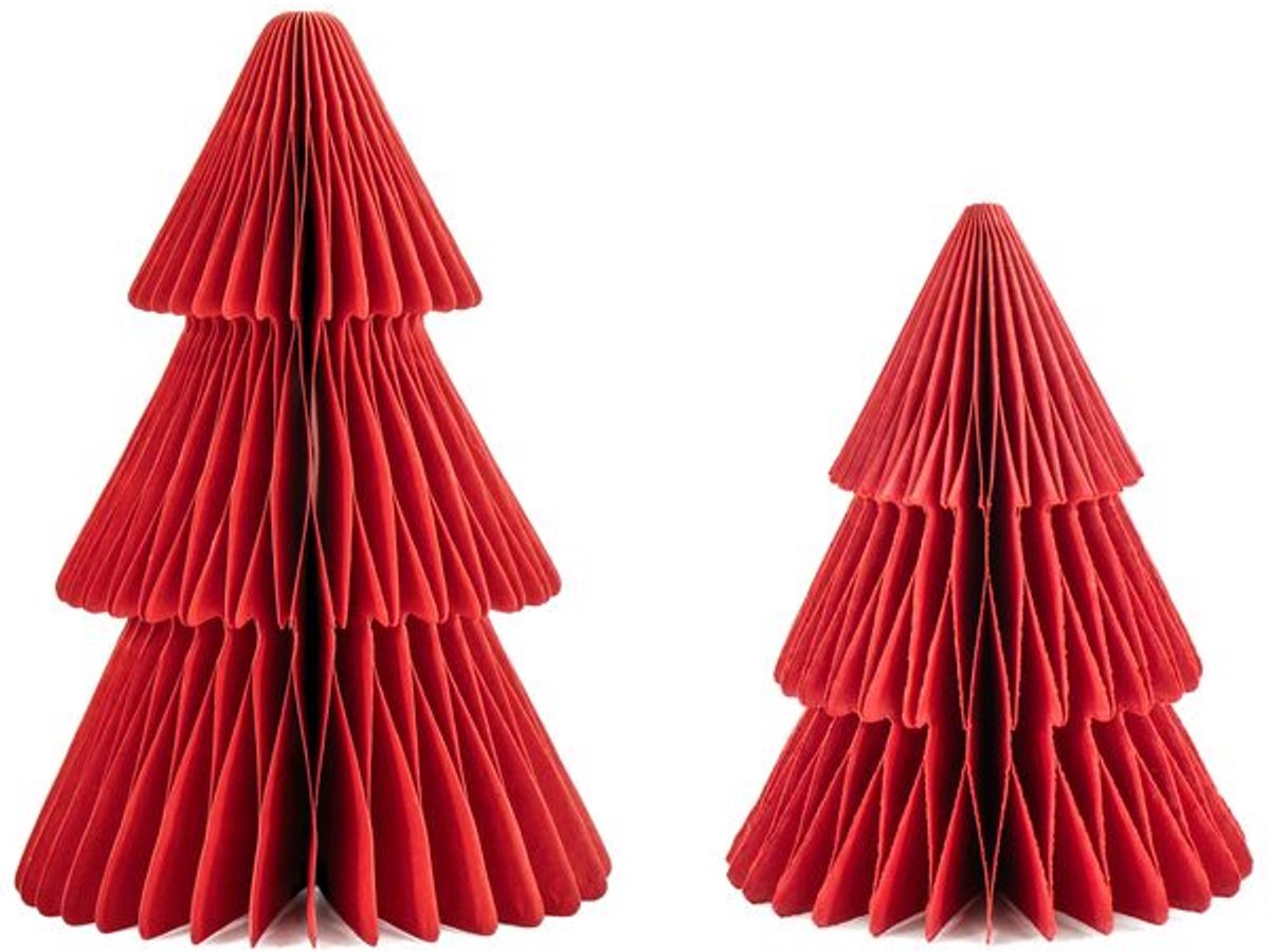 Kersthanger Honeycomb Kerstboom Rood - Sass & Belle
