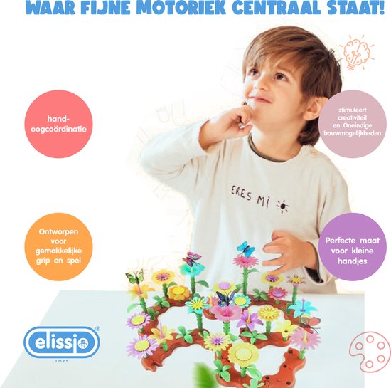 Elissio® - Bloemen Bouwset 144-delig - Montessori Kinderspeelgoed vanaf 3 Jaar - Creatief Speelgoed - Educatief Speelgoed - Voor Meisjes en Jongens - bloemenbouwset - Open ended speelgoed - Kleuter speelgoed van Merkloos — afbeelding 5