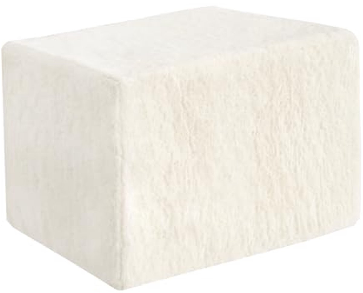 Grote Vierkante Poef Zitzak - Beige Voetenbank