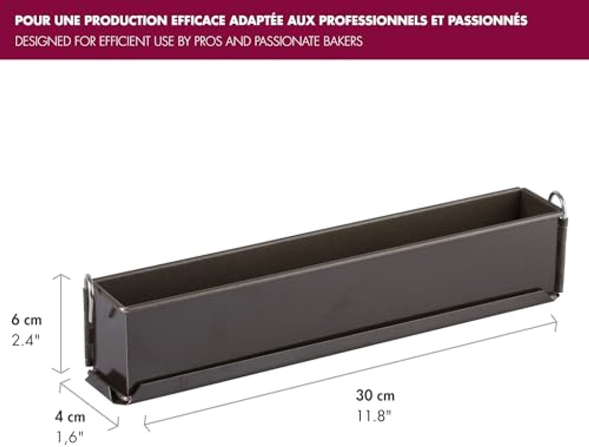 Lange bakvorm met anti-aanbaklaag - 30 x 4 cm - uitstekende warmtegeleiding
