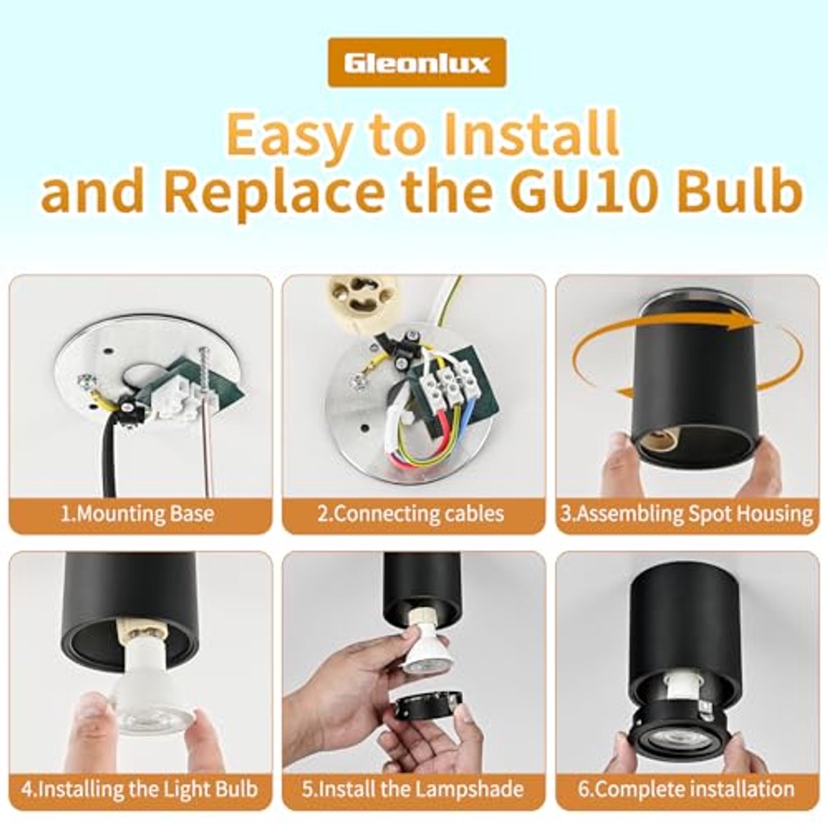 Draaibare LED Plafondlamp met GU10 Fitting - Verstelbare Spotlamp van Aluminium