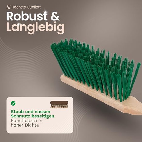 Veeggarnituur set met lange steel - Outdoor veegset kunststof groen geel van Merkloos	 — afbeelding 5
