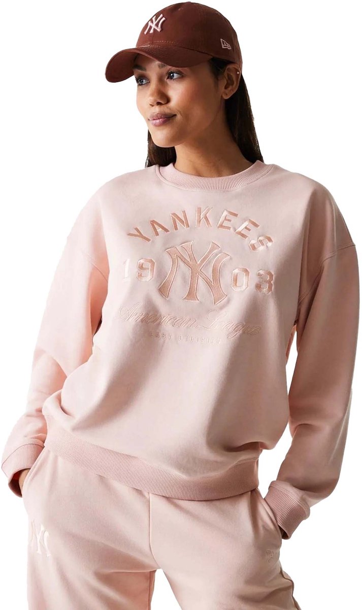New Era Wmns Mlb Tonal Grphc Os Crew Neyyan Prs Sweatshirt Fashion Wear Vrouwen Roze