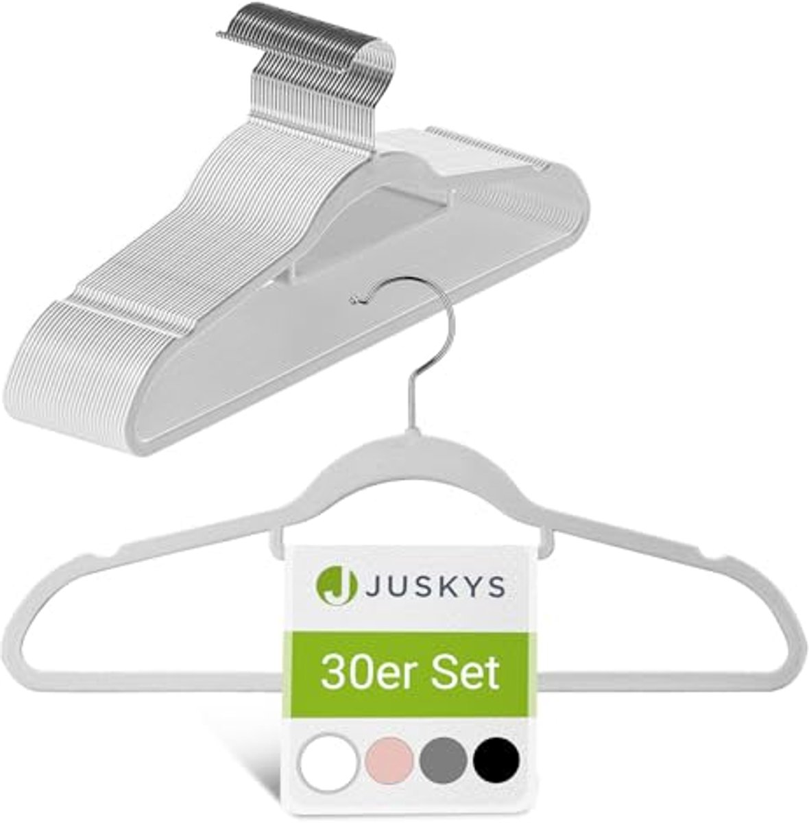 Set van 30 fluwelen kleerhangers - antislip, smal en ruimtebesparend