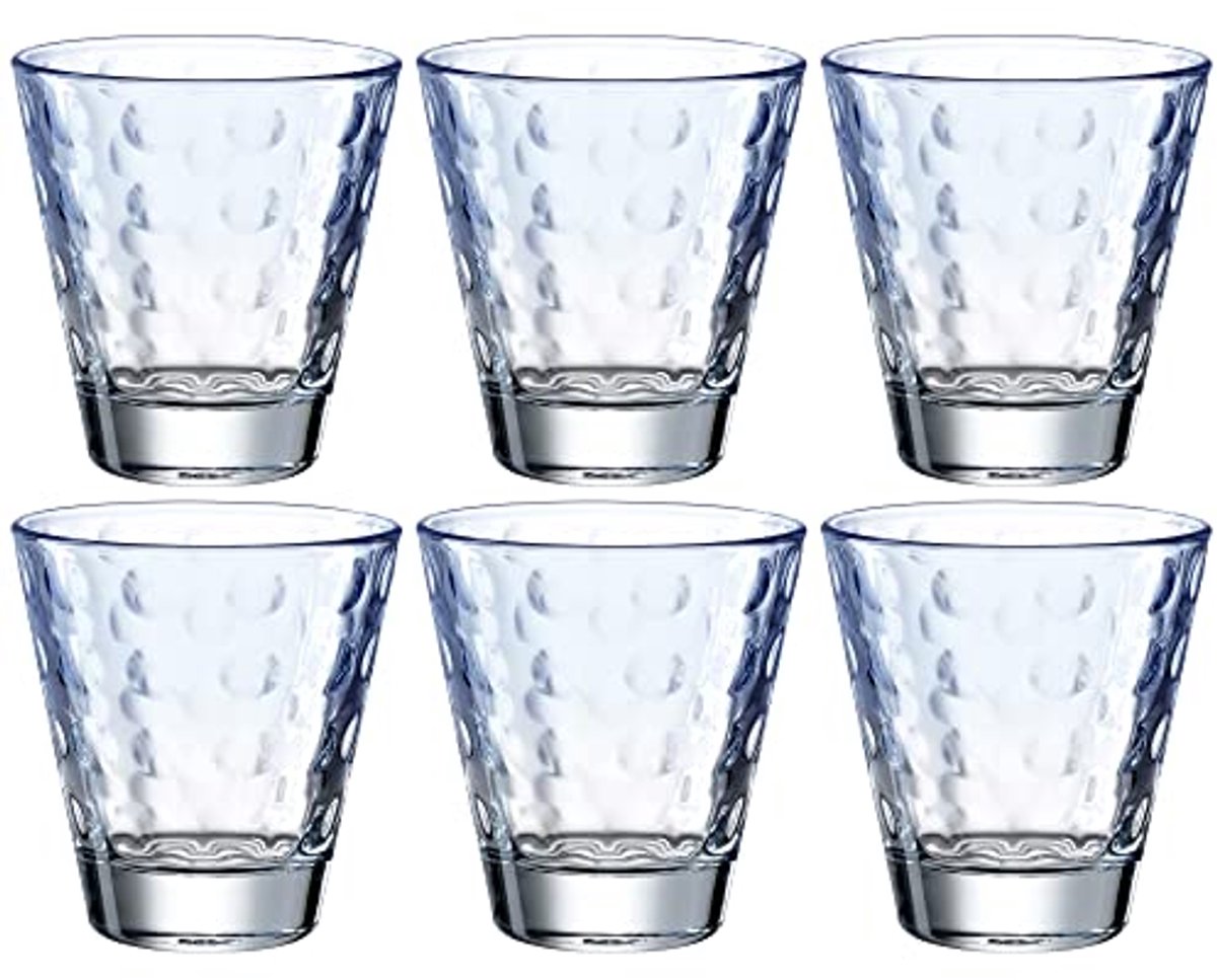 Set van 6 lichtblauwe drinkglazen 215 ml - Elegant en duurzaam glas