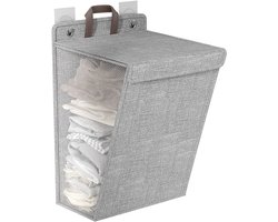 Opvouwbare Wasmand - Wasmanden - Wassorteerder - Stof - Opbergmand - Waszak voor wasgoed - Wassorteerder - Organizer Kleding - Laundry Basket - 45 x 35 x 10 cm - Grijs