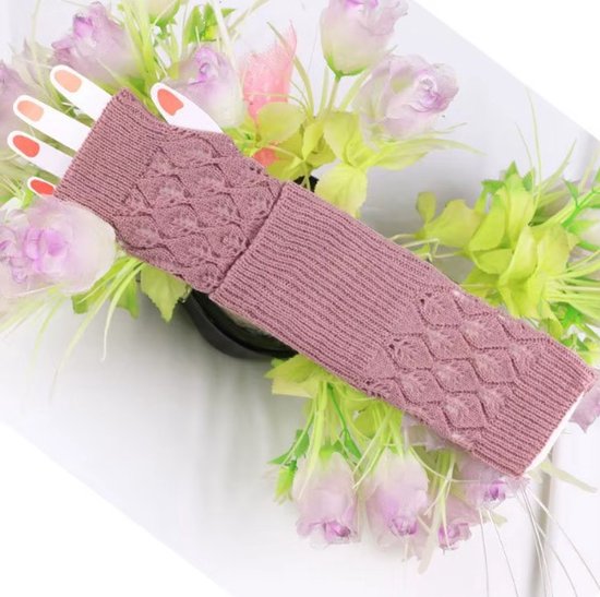 Prettystern Dames mid-lange kasjmier polswarmer arm-stulpen vingerloze geribbelde gebreide handschoenen, bruin, Länge ca. 25cm Prettystern Dames mid-lange kasjmier polswarmer arm-stulpen vingerloze geribbelde gebreide handschoenen, bruin, Länge ca. 25cm