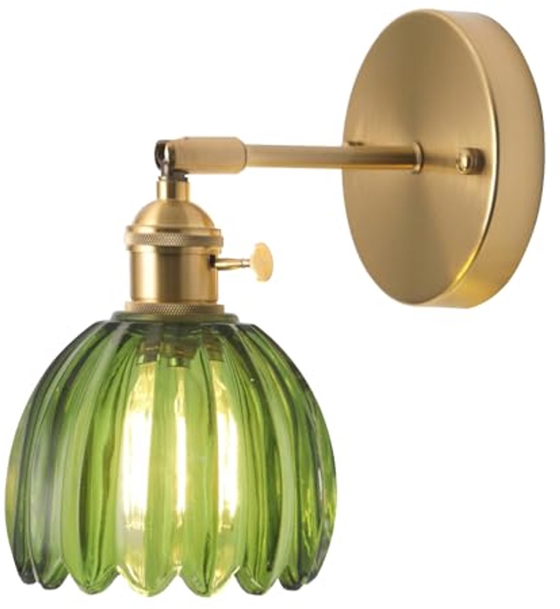 Vintage Wandlamp met Bloemontwerp en Schakelaar - E27 Geschikt voor Badkamer, Slaapkamer en Woonkamer