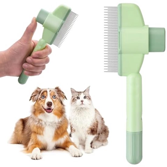 Ferplast Slickerborstel Kat Lime&Zwart - Kattenvachtborstel - Medium - Noorse Boskat - Pets Place