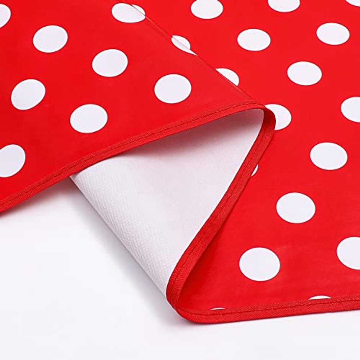 Afwasbaar Rechthoekig Tafelkleed 140 x 240 cm - Rood met Stippen