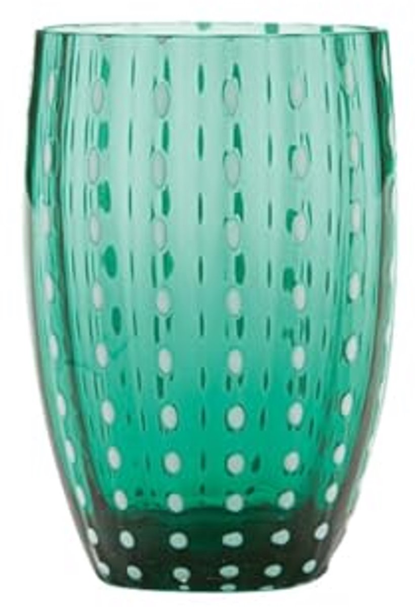 Kleurige Handgemaakte Tumbler Set van 6 - 32 cl - Transparant Groen