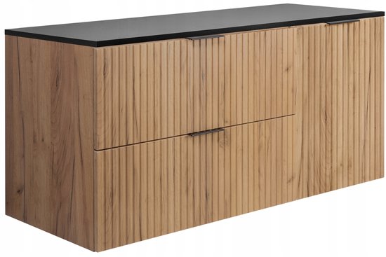 RODAN - Meuble de salle de bain FLOW + plan vasque 100/57/46 cm - Meuble de salle de bain - Chêne Craft