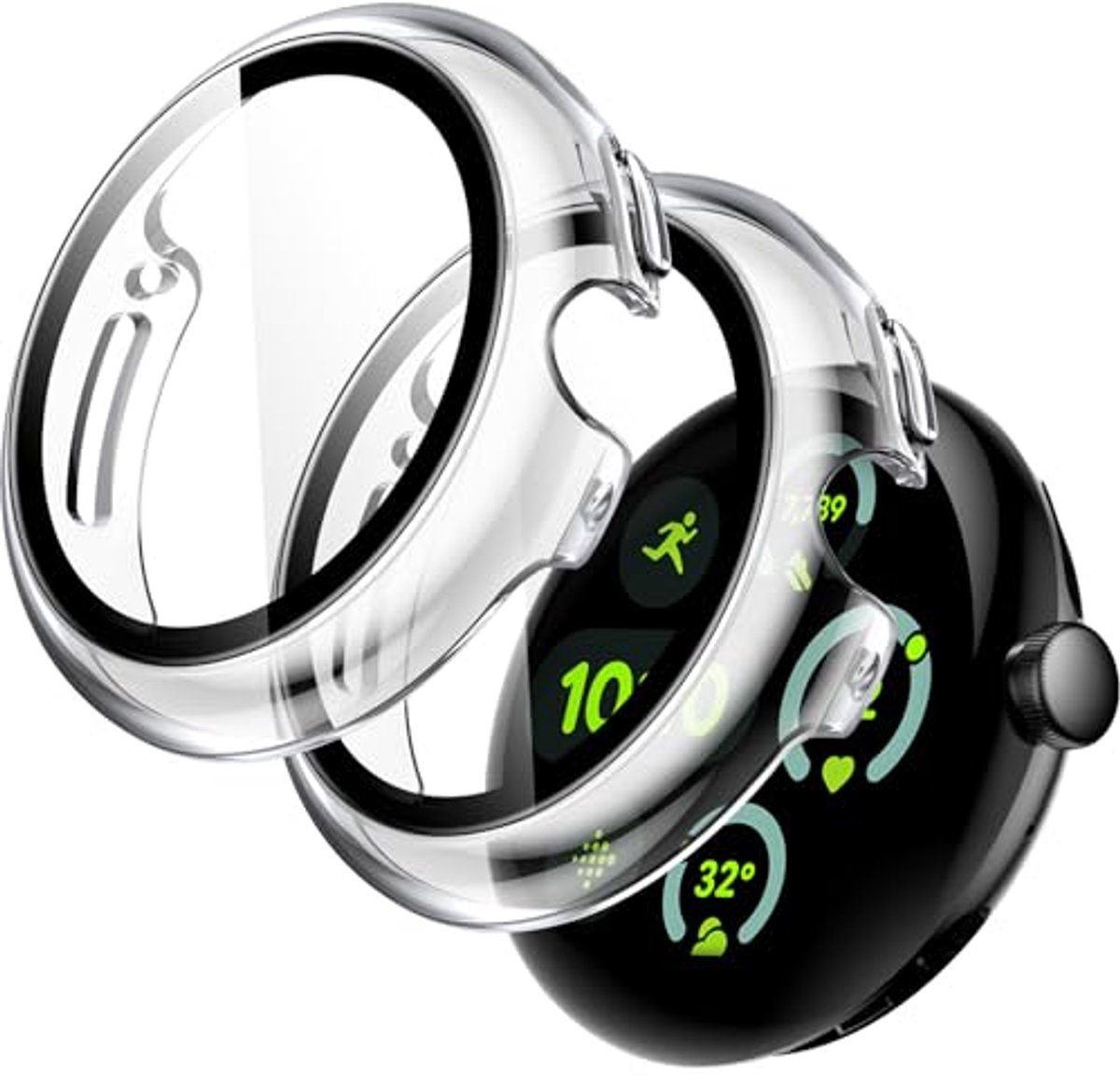 Beschermcase met Screen Protector voor Google Pixel Watch 3/2/1 41mm - 2 Stuks