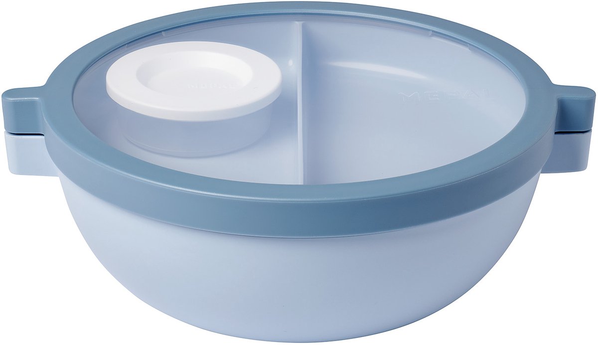Mepal Vita bento lunchbowl – 5 vakken waarvan 3 uitneembare bakjes – Bento box – Salade lunchbox – Nordic blue