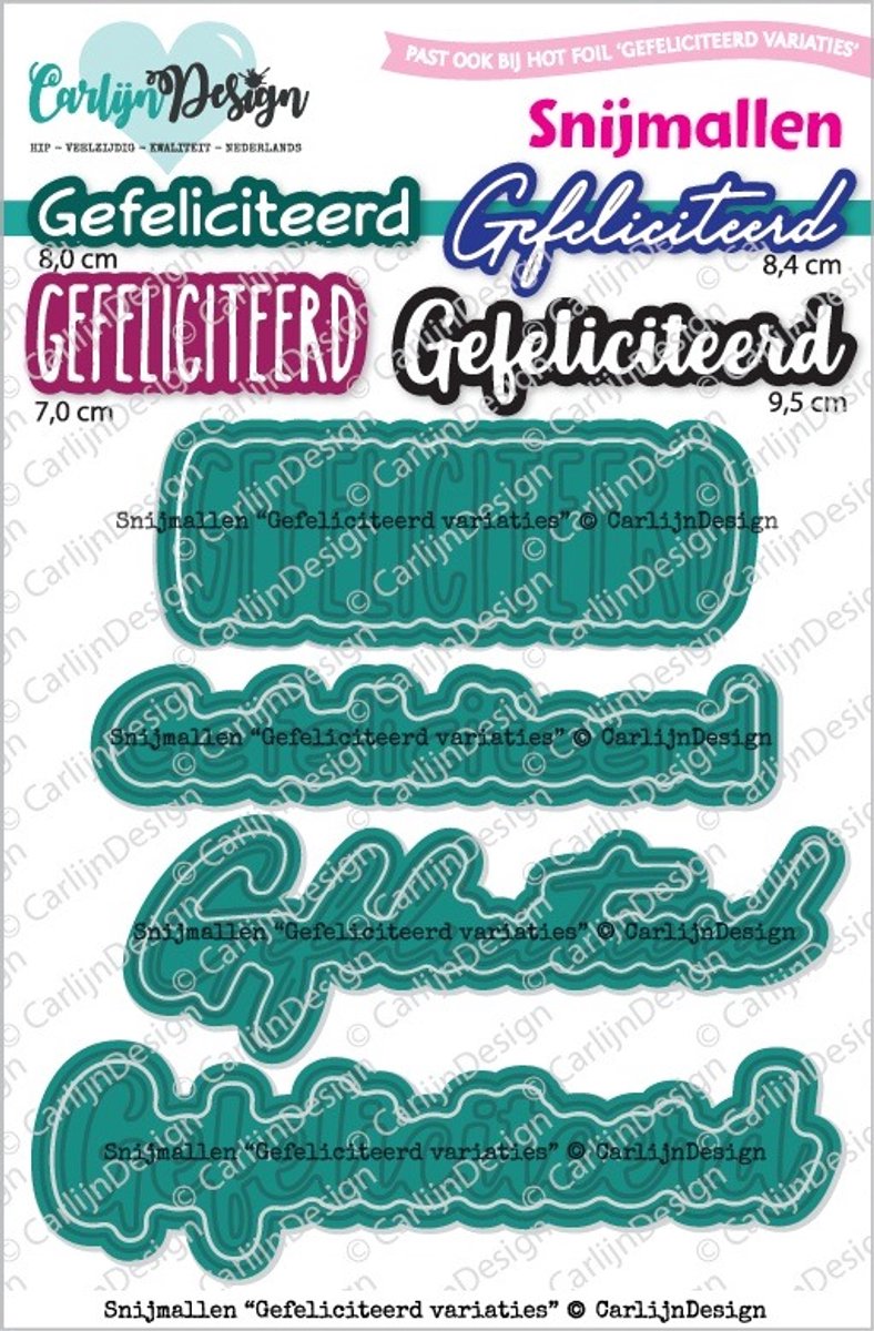 Snijmallen Gefeliciteerd variaties