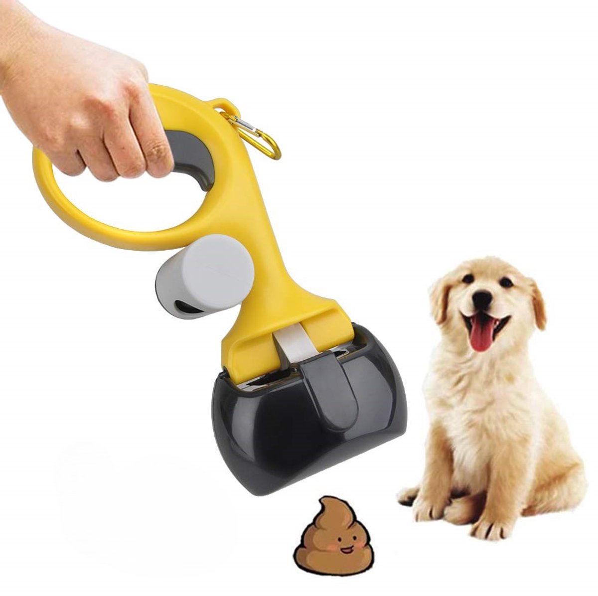 Namajunas - Poepschepjes - Poepschep hond - Poepgrijper - Hondenpoepgrijper - Hondenpoepopruimer -Poepschepper Voor Honden - Met opbergruimte voor vuilniszakken-Met Mini Karabiners