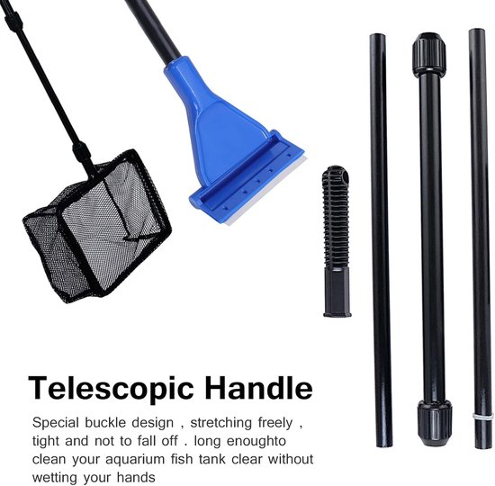 Fish Tank Rake 9 in 1 Aquarium Cleaning Tool Kit - Fish Net - Gravel Rake - Plant Fork ...