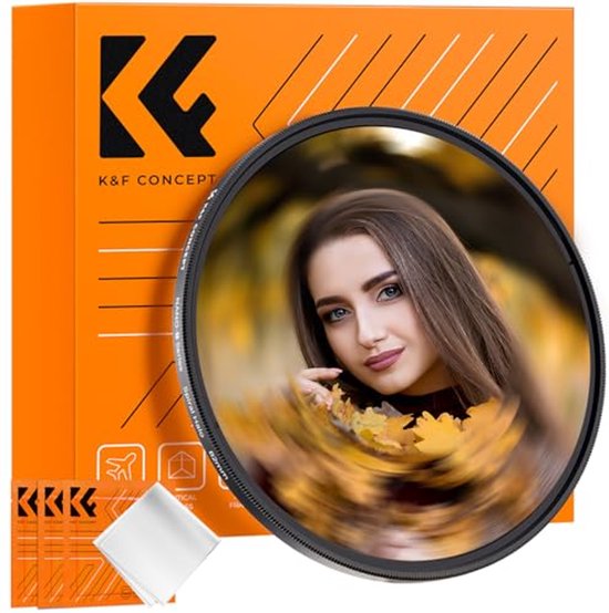 K&F Concept Nano-Bacis Halo Spiraal Filter Effect, Prisma Optisch Glas Speciale Effecten Filter met 3pcs Cleaning Cloth met Circulaire vervormd getunneld Halo Effect