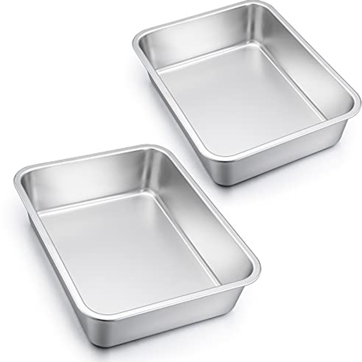 Set van 2 roestvrijstalen bakvormen voor lasagne en taarten - Hittebestendig en vaatwasmachinebestendig