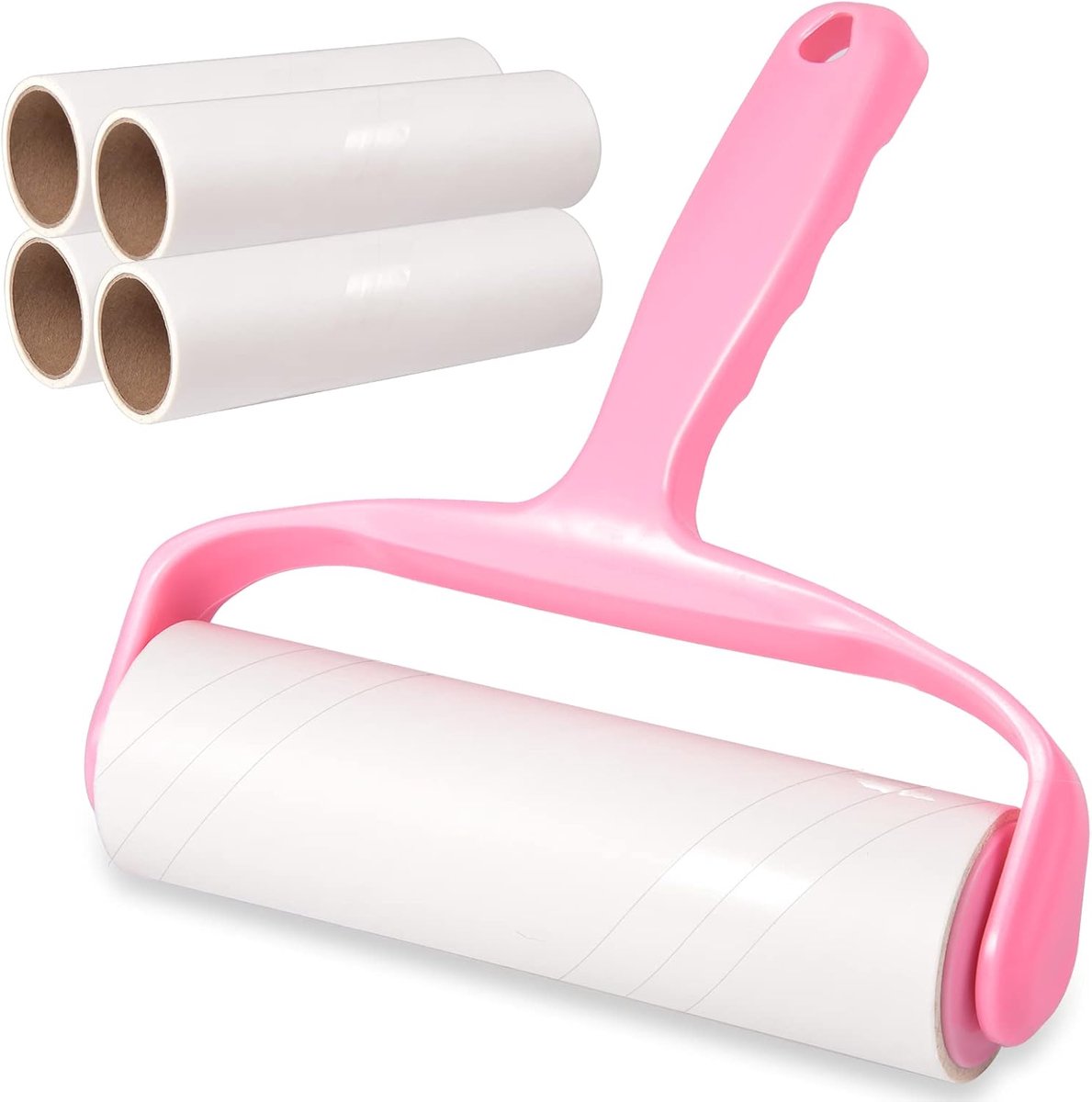 Pluisverwijderaar - Pluisroller - 4 Rollen + 1 Handgreep - voor Huisdieren - Bed - Kleding - Bank - 16 cm