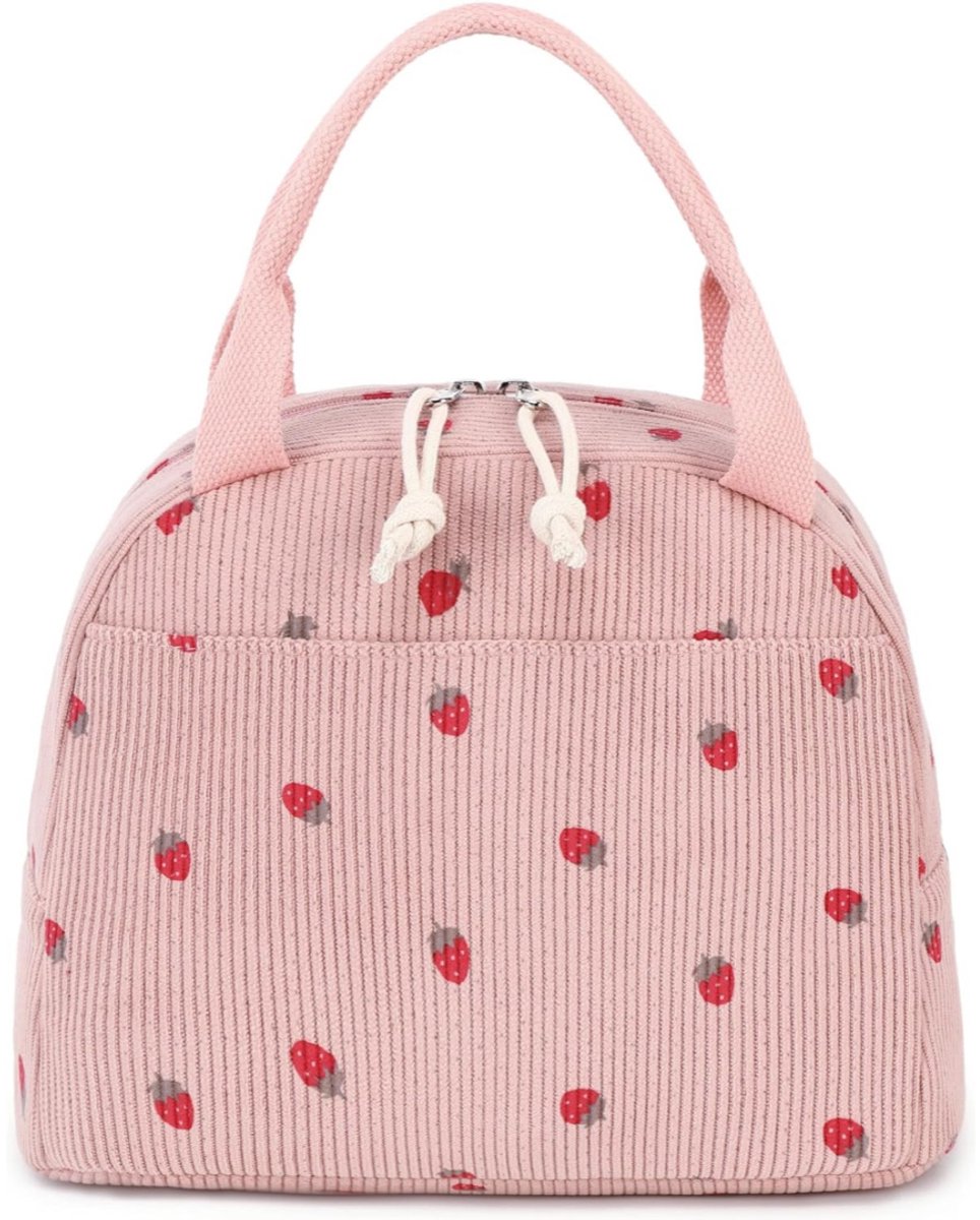 Corduroy lunchtas voor dames en heren, schattige lunchtassen, herbruikbare geïsoleerde... | bol