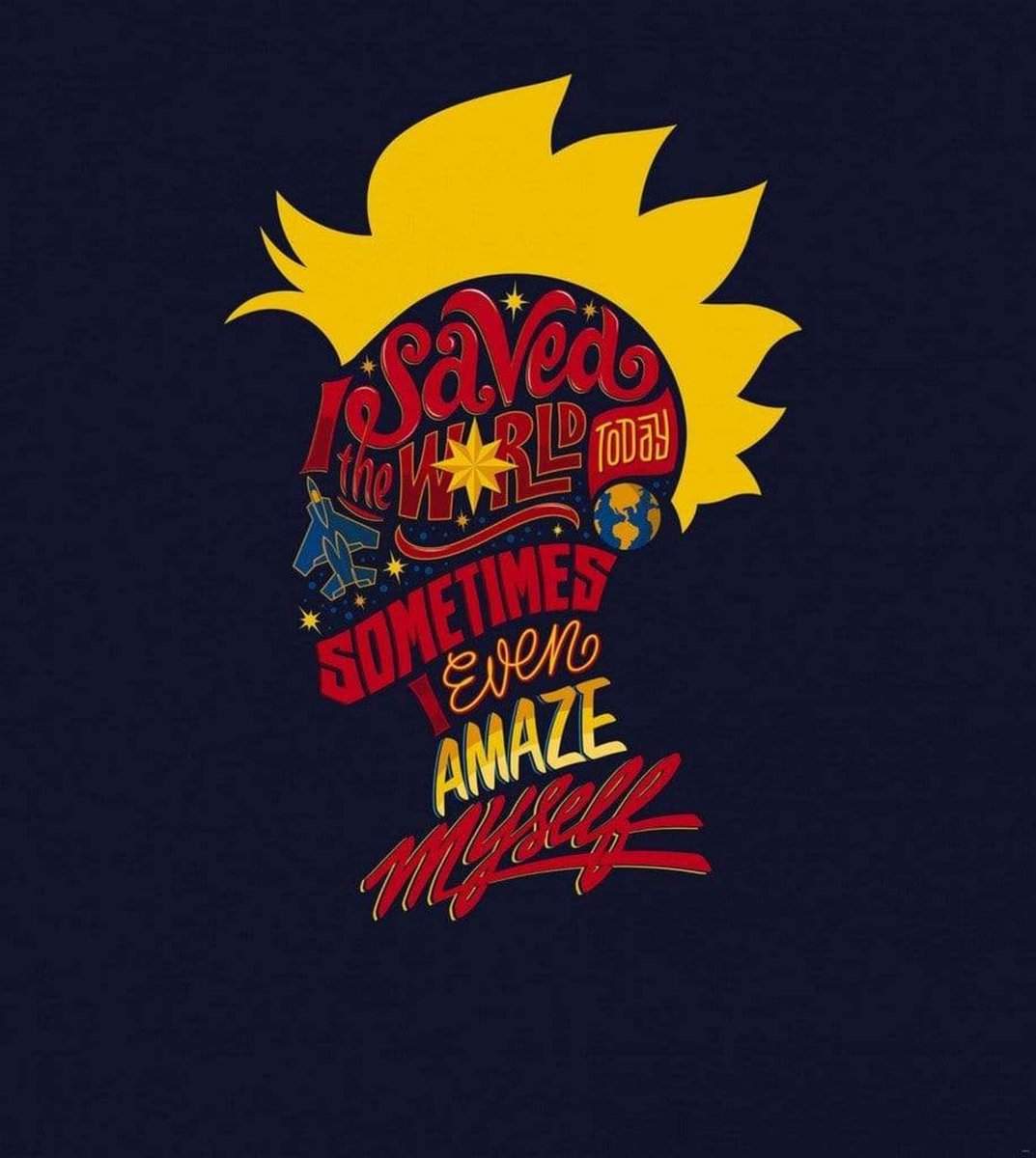 Fotobehang - Captain Marvel saves the World 250x280cm - Vliesbehang
