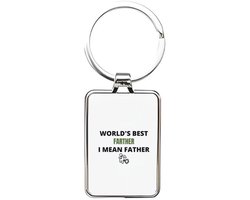 Hacebo® - worlds best farther sleutelhanger rechthoekig - Papa - cadeau papa - sleutelhangers - cadeau - verjaardag papa - vaderdag - beste papa - rechthoekige sleutelhanger - 3 x 7.8 CM
