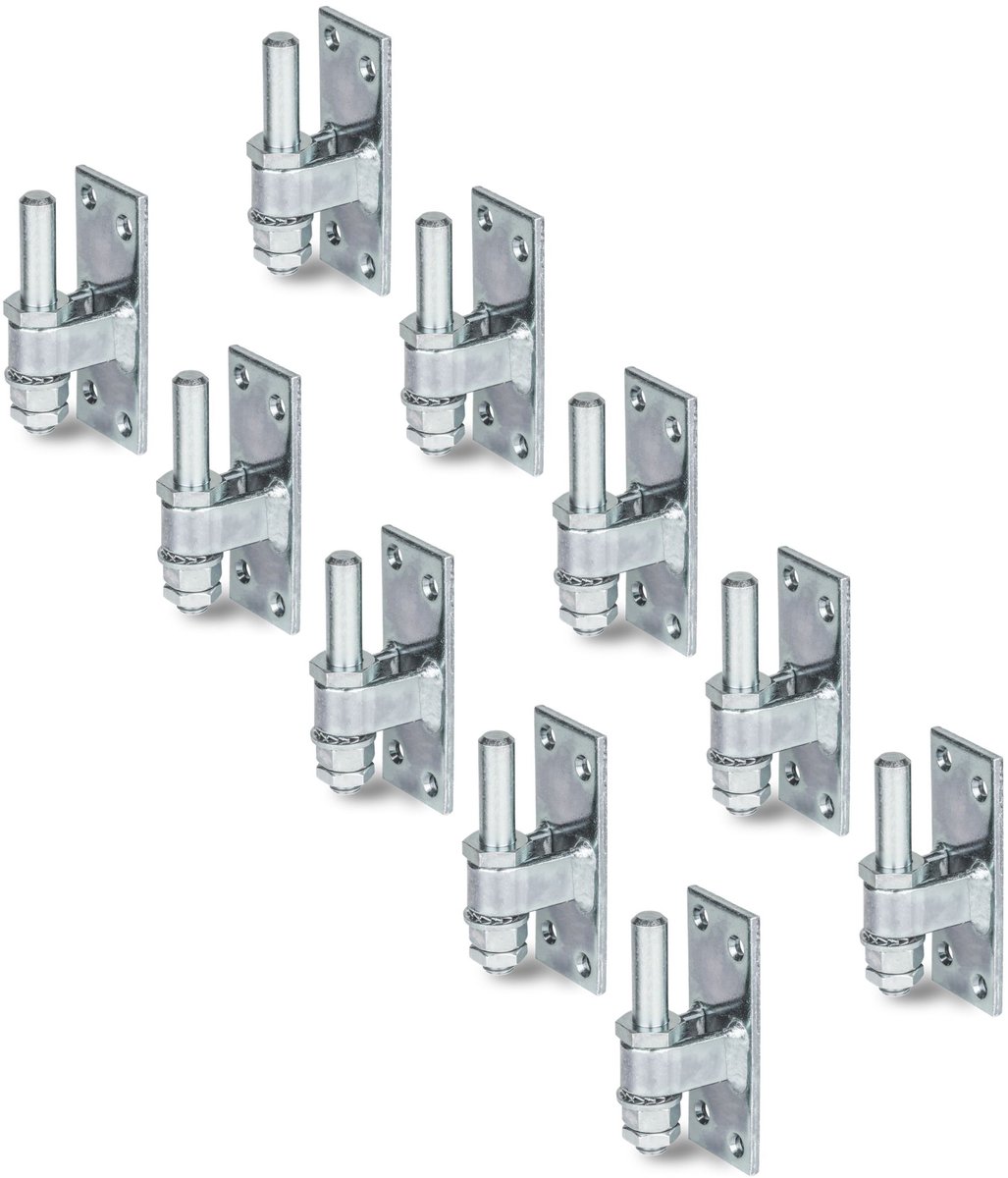 Alberts 858681 plaatduim om vast te schroeven | verstelbaar | galvanisch verzinkt, gechromateerd | doornmaat Ø13 mm | plaat 100 x 40 mm | Set van 10