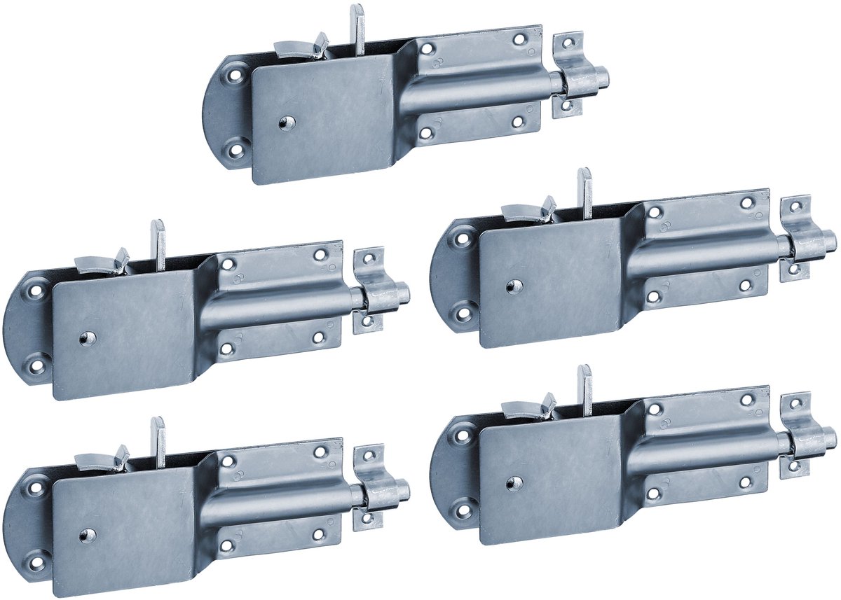Alberts 823450 Veiligheids-stalgrendel, met vaste beugel, Stahl, 200 mm, set van 5