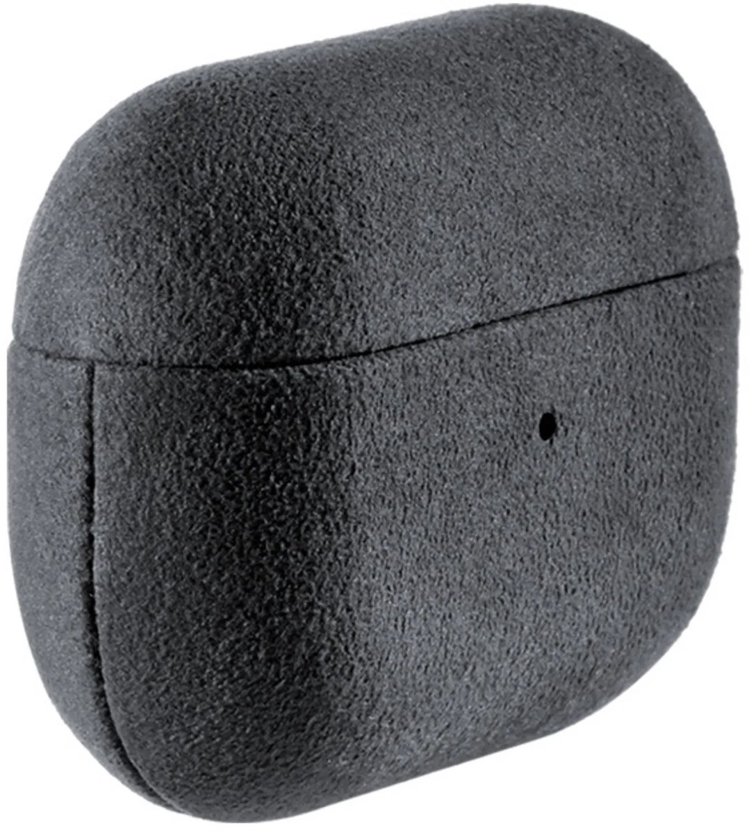 Hoesje Geschikt voor AirPods Pro Case (3rd Generation) – 100% Optimale Bescherming – 360° Shock Proof Hoesje – Premium Alcantara Case – Space Grey
