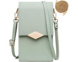 telefoontas - leer - klein - crossbody - zwart