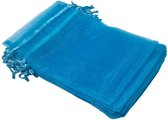 Prigta - Organza zakjes - 100 stuks - 10x15 cm - Licht Blauw - cadeauzakjes organza stof - uitdeelzakjes - geschenkzakjes - geurzakjes maken