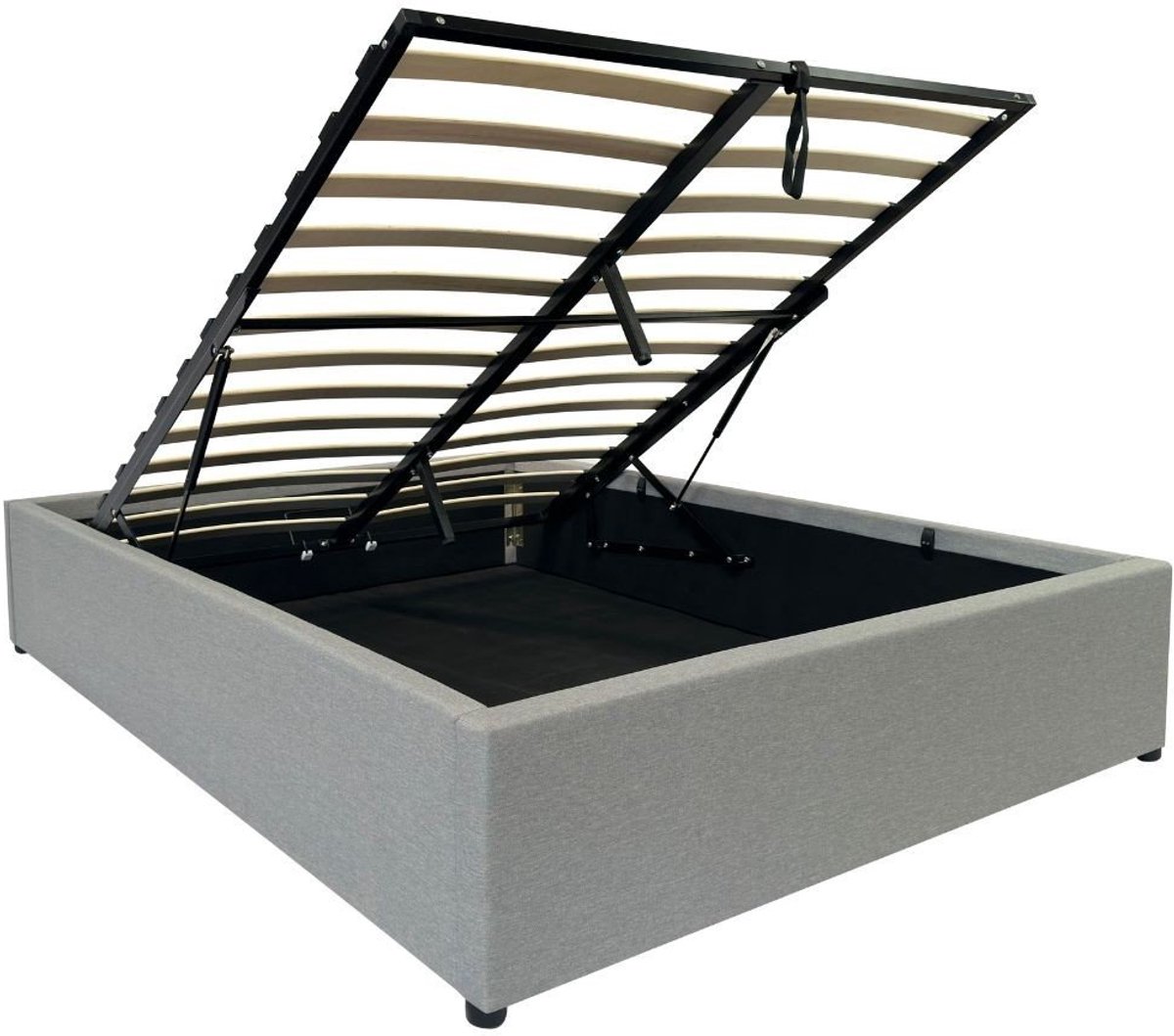 CALICOSY - Kopie van Opbergbed 140x190 cm met grijze stof - ALBA