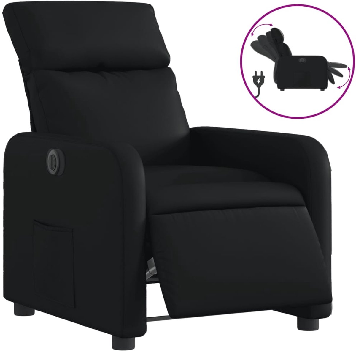 vidaXL Fauteuil - elektrisch - verstelbaar - kunstleer - zwart