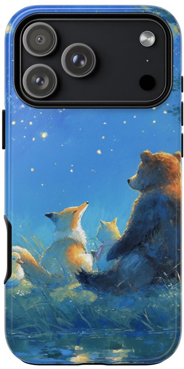 Beer, Vos en Eend Onder Sterrenhemel – Telefoonhoesje Geschikt voor iPhone 17 Pro Max