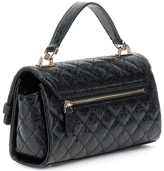 Sac Bandoulière GUESS Aldina - Noir - À Rabat Et Poignée - Fermeture Magnétique - Neuf Avec étiquettes