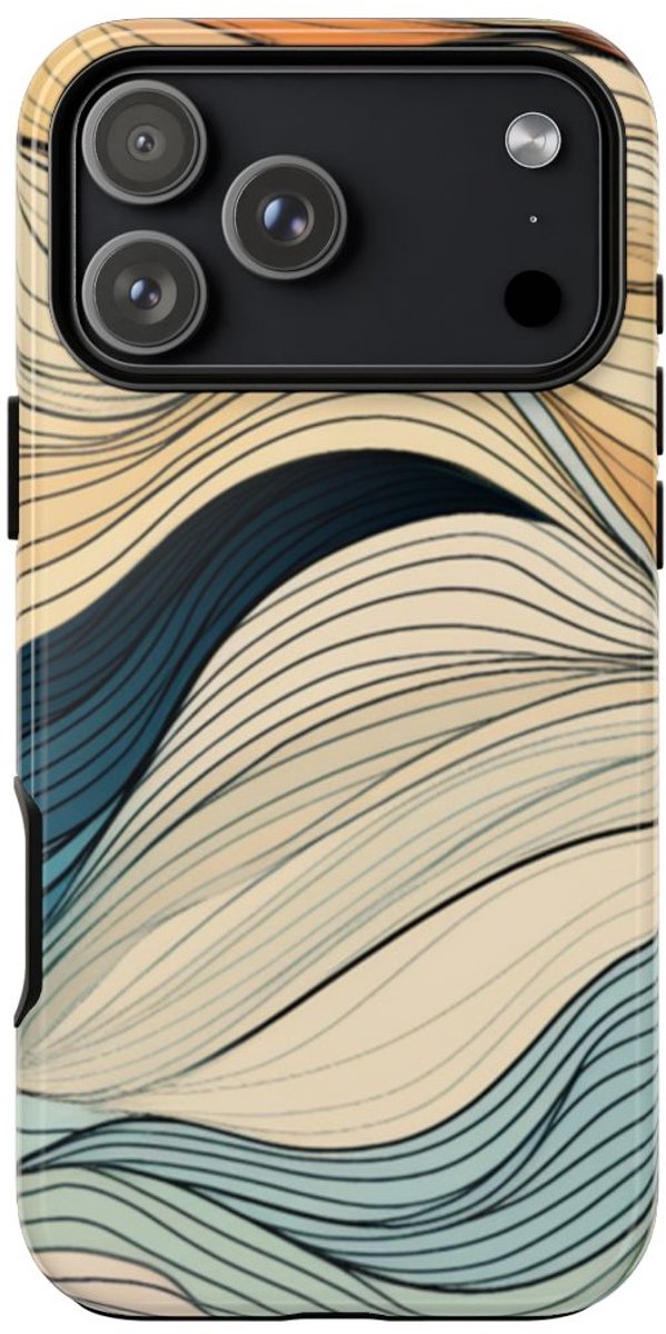 Vloeiende Abstracte Herfstgolven – Telefoonhoesje Geschikt voor iPhone 17 Pro Max