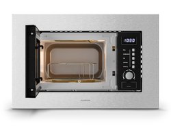 Klarstein Magnetron Verosteel inbouwmagnetron met grill – 20 l, 700 W & 800 W grill, 8 programma's, touchbediening, roestvrij staal, geïntegreerde magnetronoven - 20L - voor Keuken - Timer - RVS - glas Display - Microwave