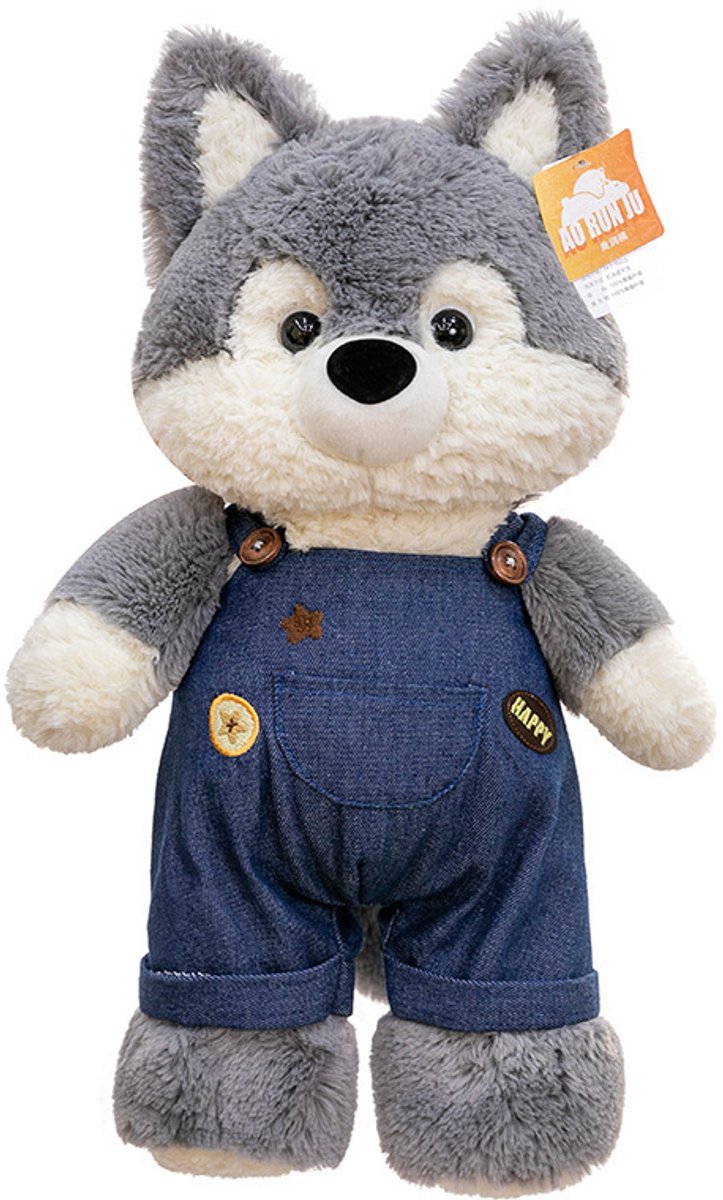 Husky Knuffel – Zachte Pluche Hond – Realistisch Knuffeldier – Cadeau Kinderen