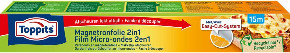 Toppits Magnetronfolie 2in1 15 meter - 3 x - Voordeelverpakking
