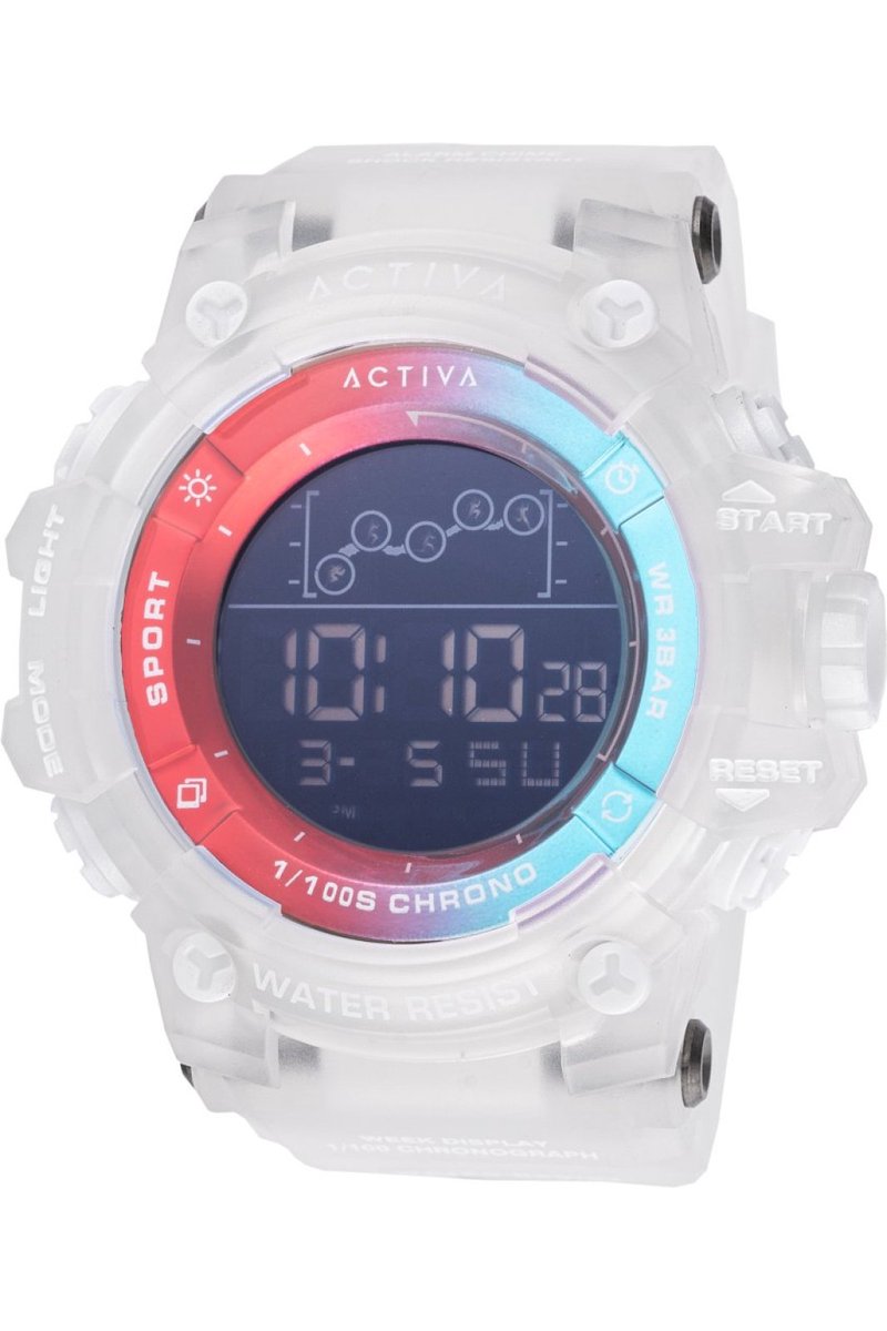 Activa x Invicta Digital ACW8082-001 Heren Horloge - Waterdicht - Digitaal - Quartz Uurwerk - Plastic met zwarte Wijzerplaat - 50mm