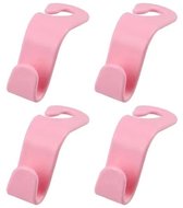 Autostoel Hoofdsteun Haken 4-Pack Haak Opbergorganizer Universele Handtas Portemonnee Jas Universeel Geschikt voor Voertuigen Auto Roze
