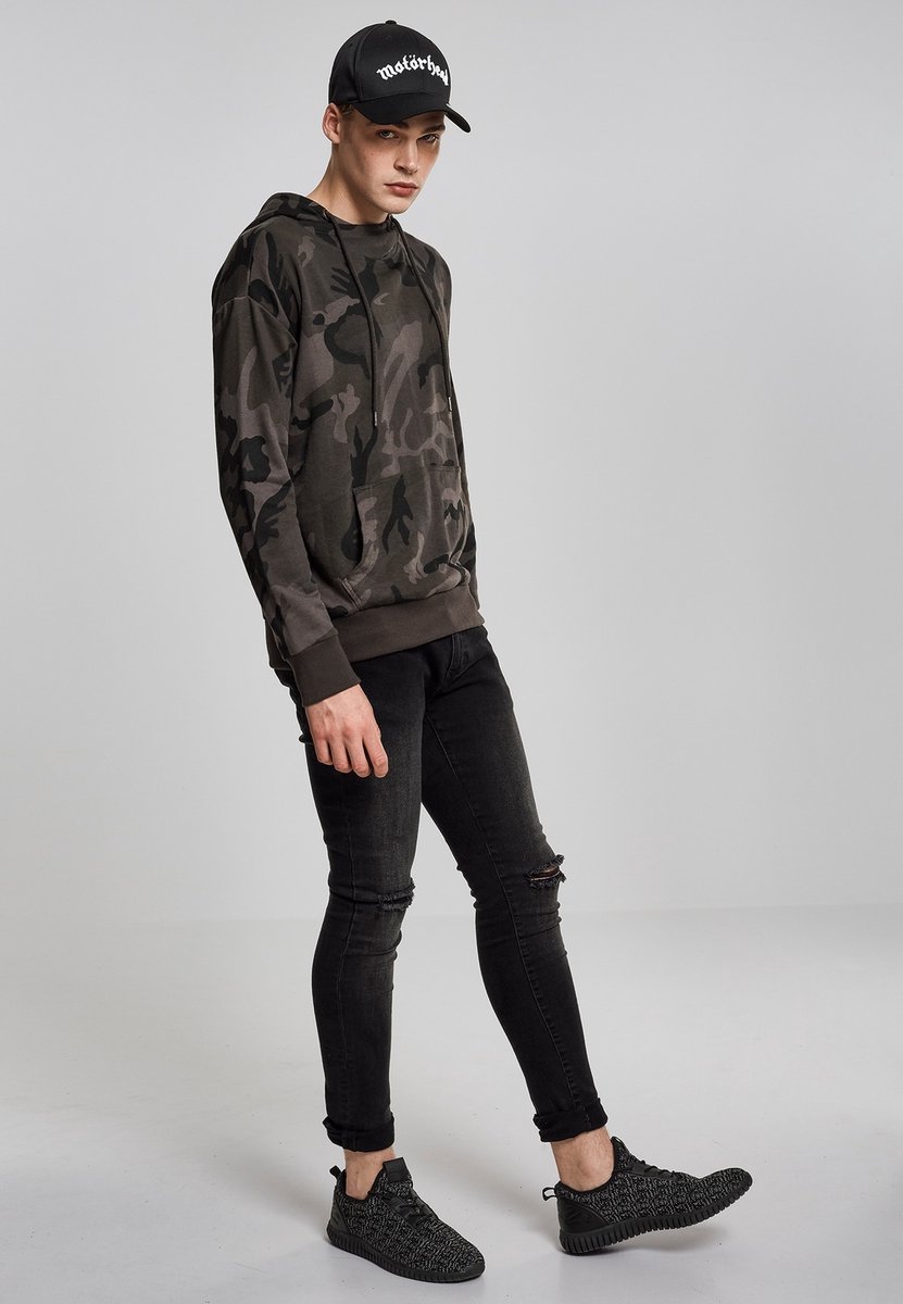 Urban Classics High Neck Camo Hoodie/trui S Zwart