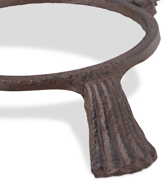 Relaxdays 3x bol de nourriture pour chien avec standard - bol pour chien en fonte antique - 3 bols de nourriture en acier inoxydable