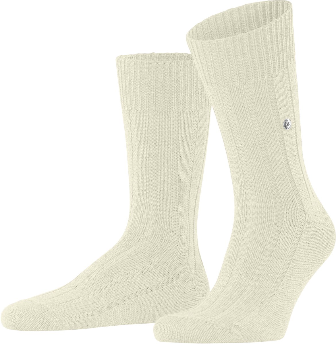 Burlington Dover eenkleurig wol sokken heren wit - maat 40-46