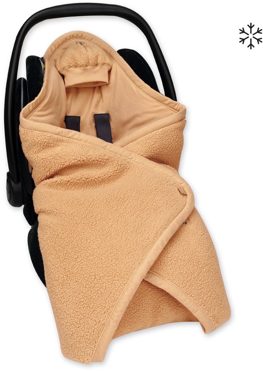 BEMINI Voetenzak - Biside 0-12m - Knusse teddy - Oker